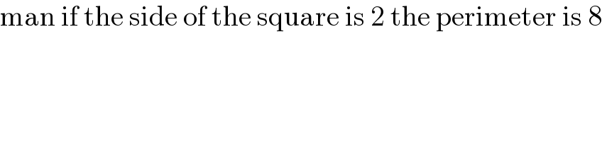 man if the side of the square is 2 the perimeter is 8  