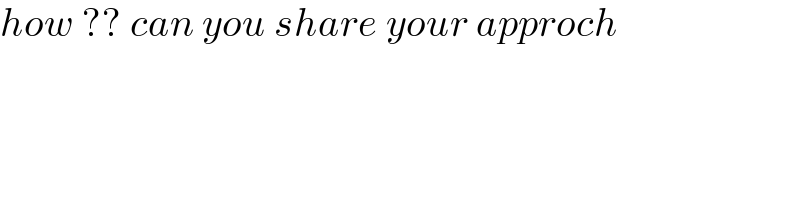 how ?? can you share your approch  