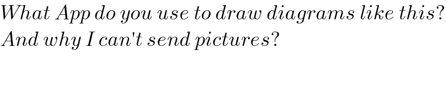 What App do you use to draw diagrams like this?  And why I can′t send pictures?  