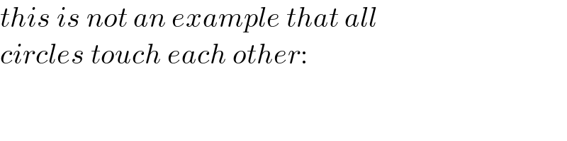 this is not an example that all   circles touch each other:  