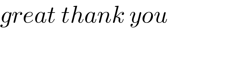 great thank you  