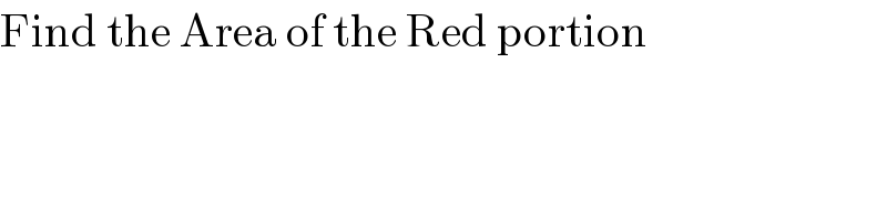 Find the Area of the Red portion  