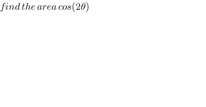find the area cos(2θ)  