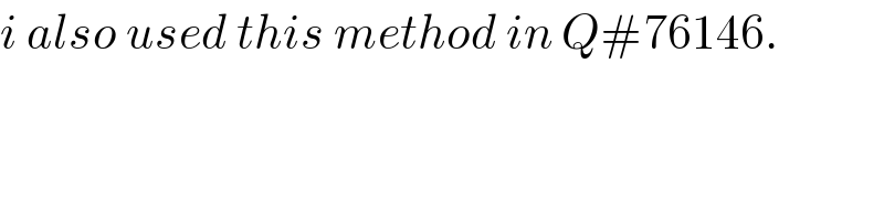 i also used this method in Q#76146.  
