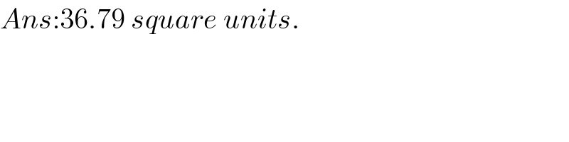 Ans:36.79 square units.  