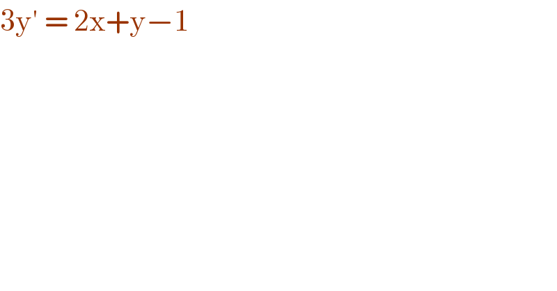 3y′ = 2x+y−1   